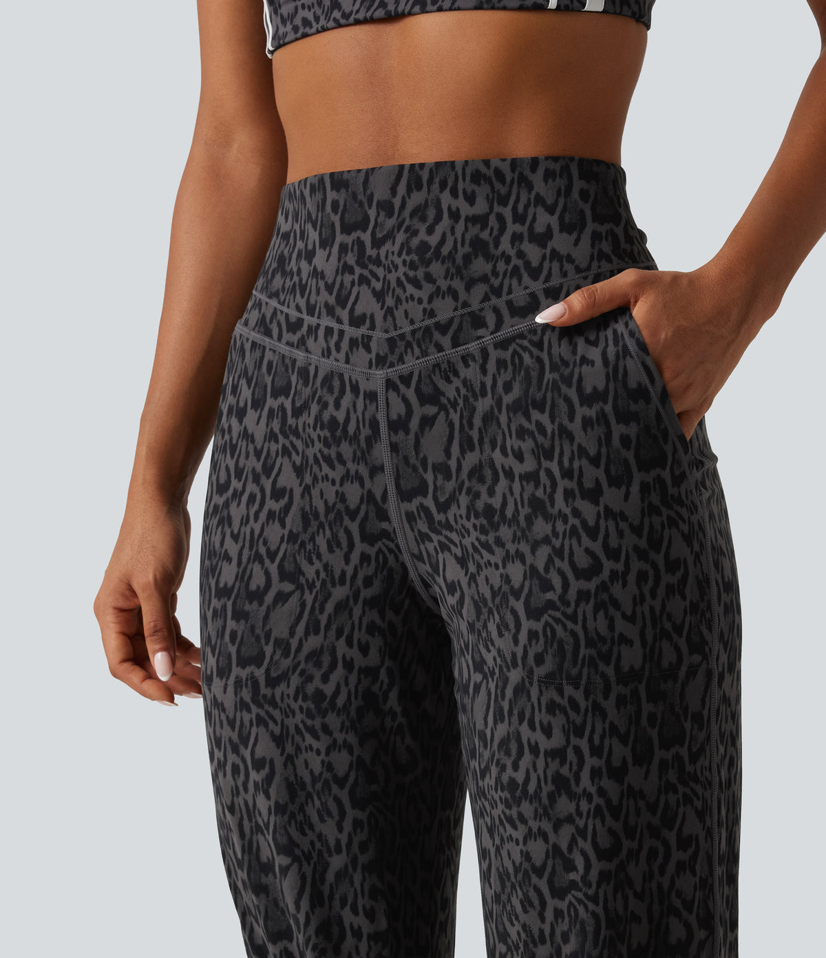 High-Waisted Leopard-Print Joggers – Shadow Leopard