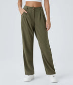 Straight-Leg Corduroy Trousers with Pockets