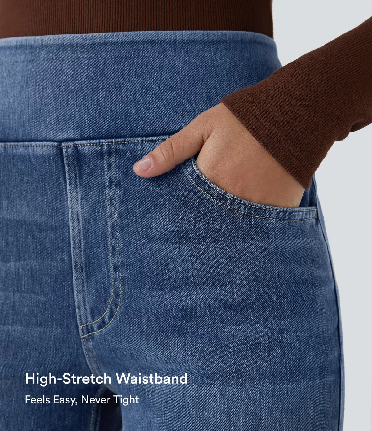 High-Waisted Stretch Bootcut Jeans