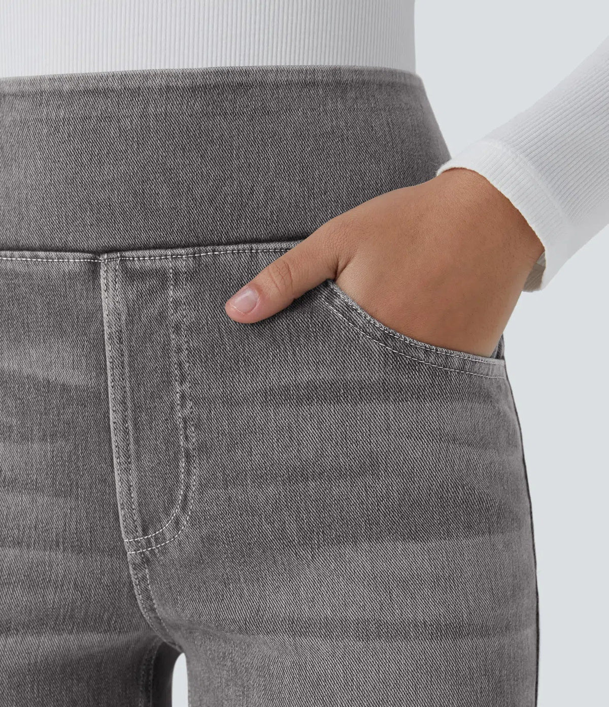 High-Waisted Stretch Bootcut Jeans