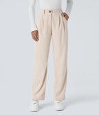Straight-Leg Corduroy Trousers with Pockets