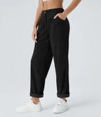 Straight-Leg Corduroy Trousers with Pockets