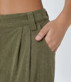 Straight-Leg Corduroy Trousers with Pockets