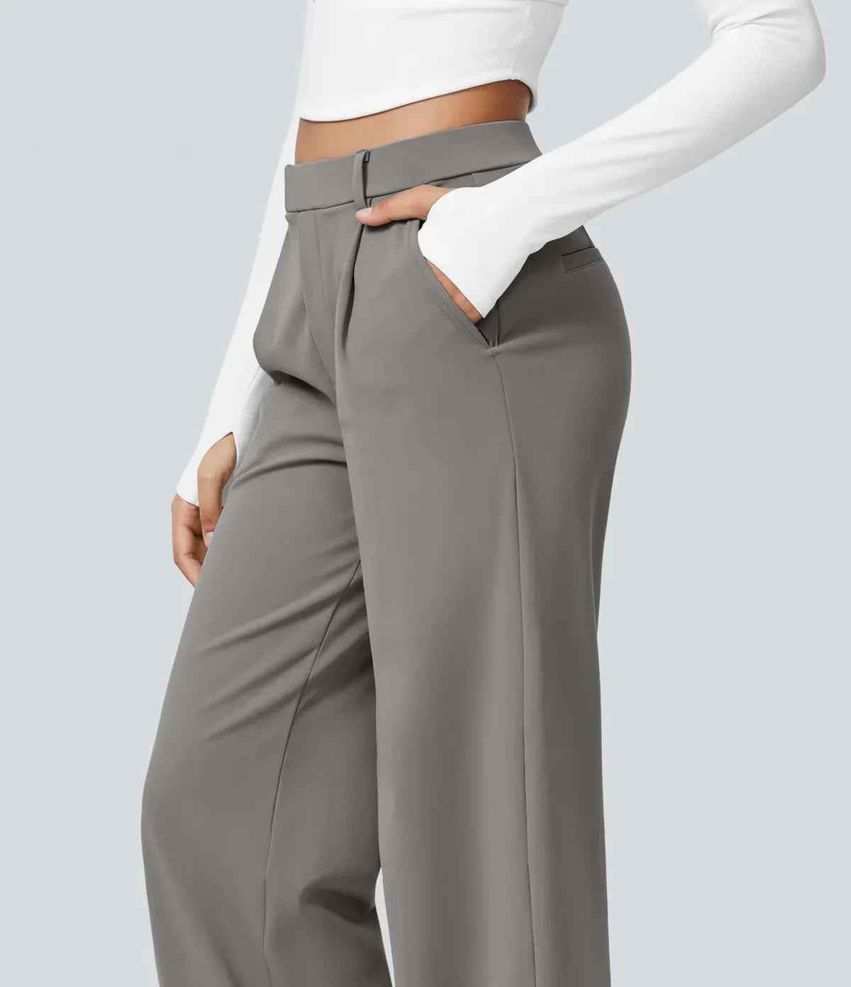 Elegant Stretch Trousers with Pockets