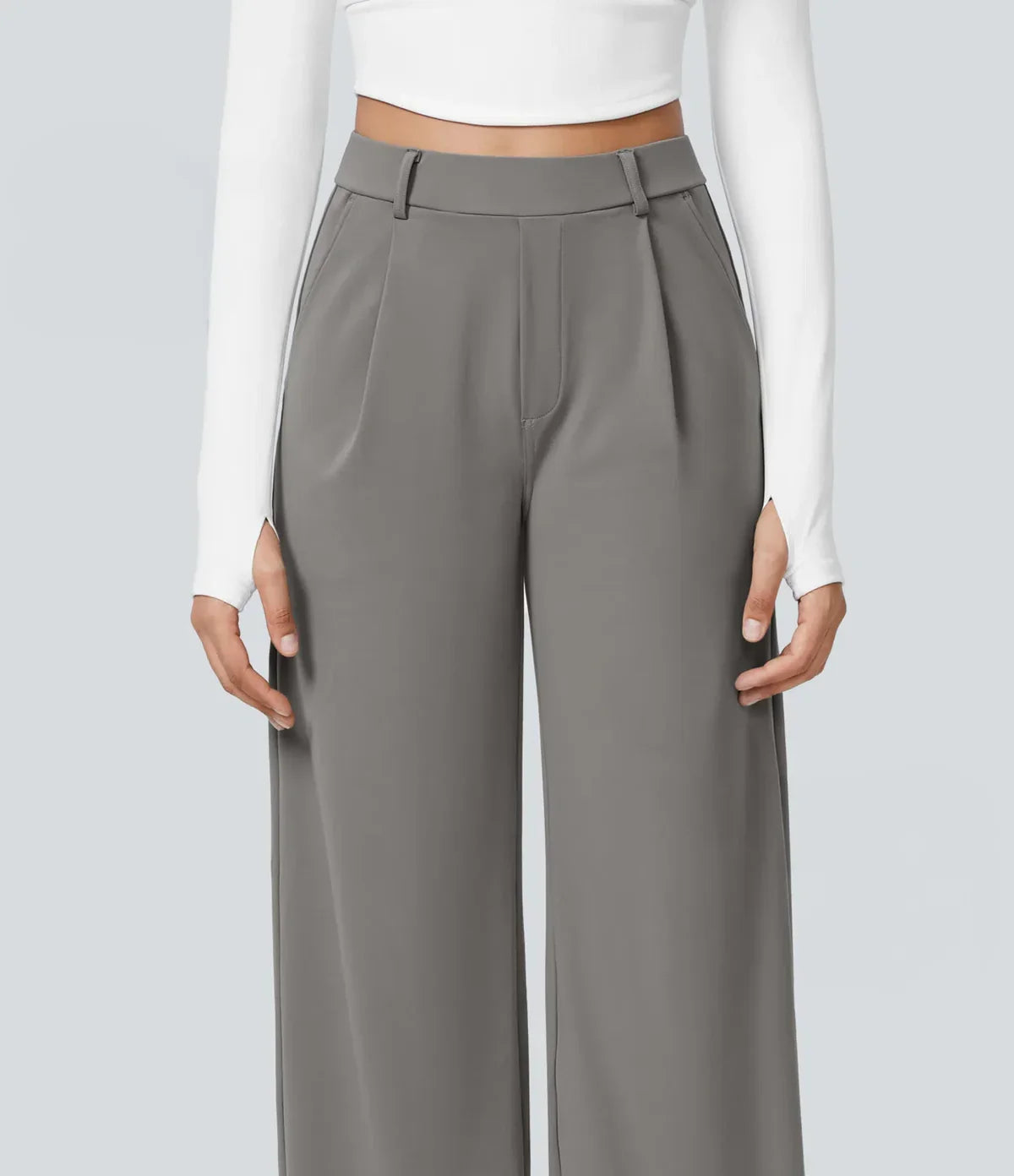 Elegant Stretch Trousers with Pockets