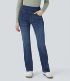 High-Waisted Stretch Bootcut Jeans