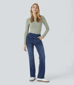 High-Waisted Stretch Bootcut Jeans
