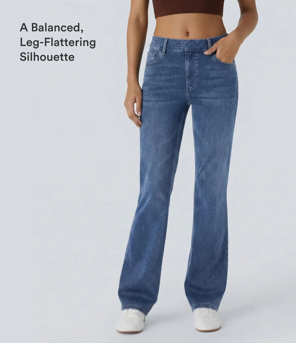 High-Waisted Stretch Bootcut Jeans