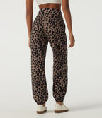 High-Waisted Leopard-Print Joggers – Toffee Leopard
