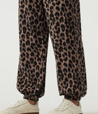 High-Waisted Leopard-Print Joggers – Toffee Leopard