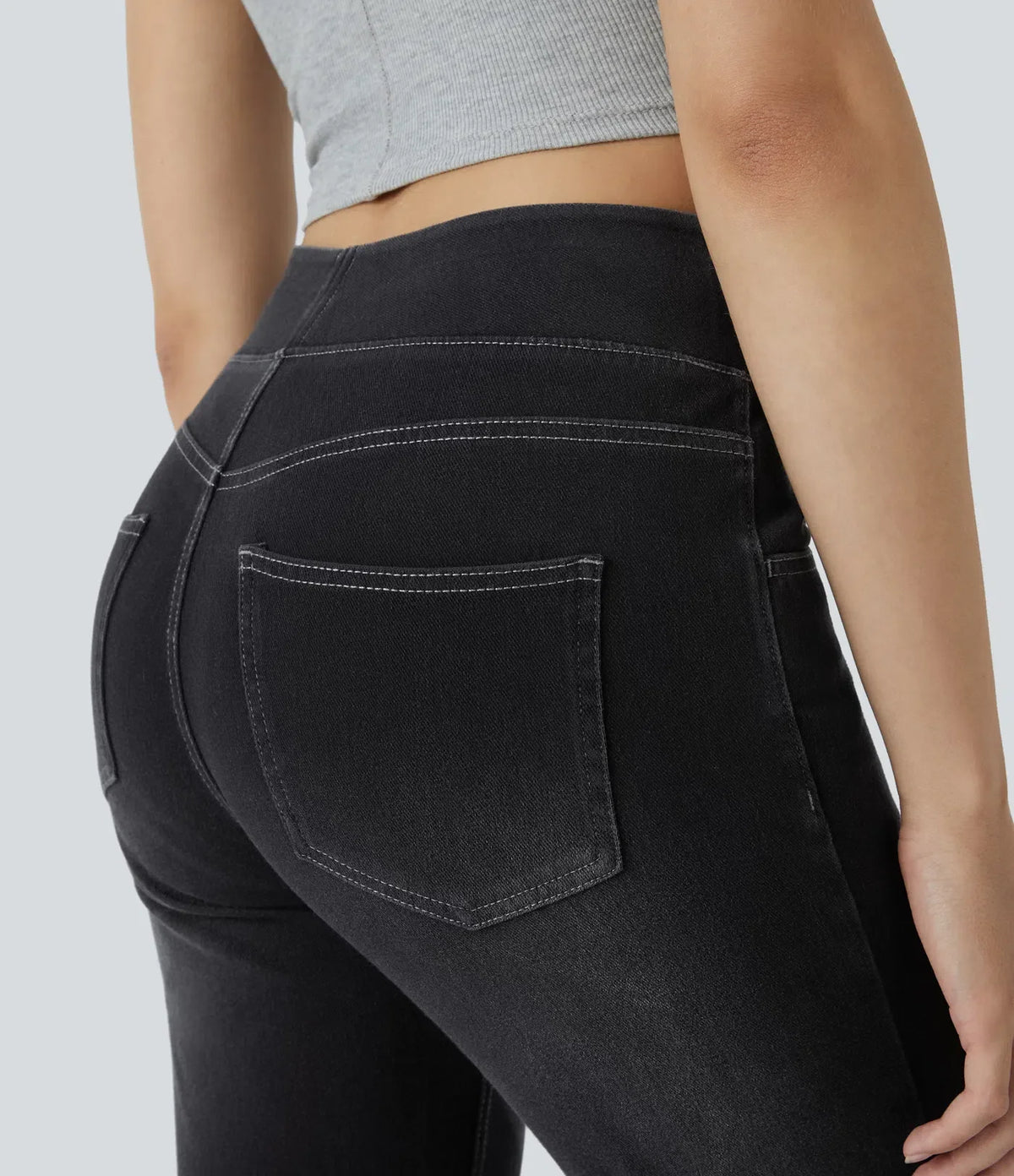 High-Waisted Stretch Bootcut Jeans