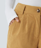 Straight-Leg Corduroy Trousers with Pockets
