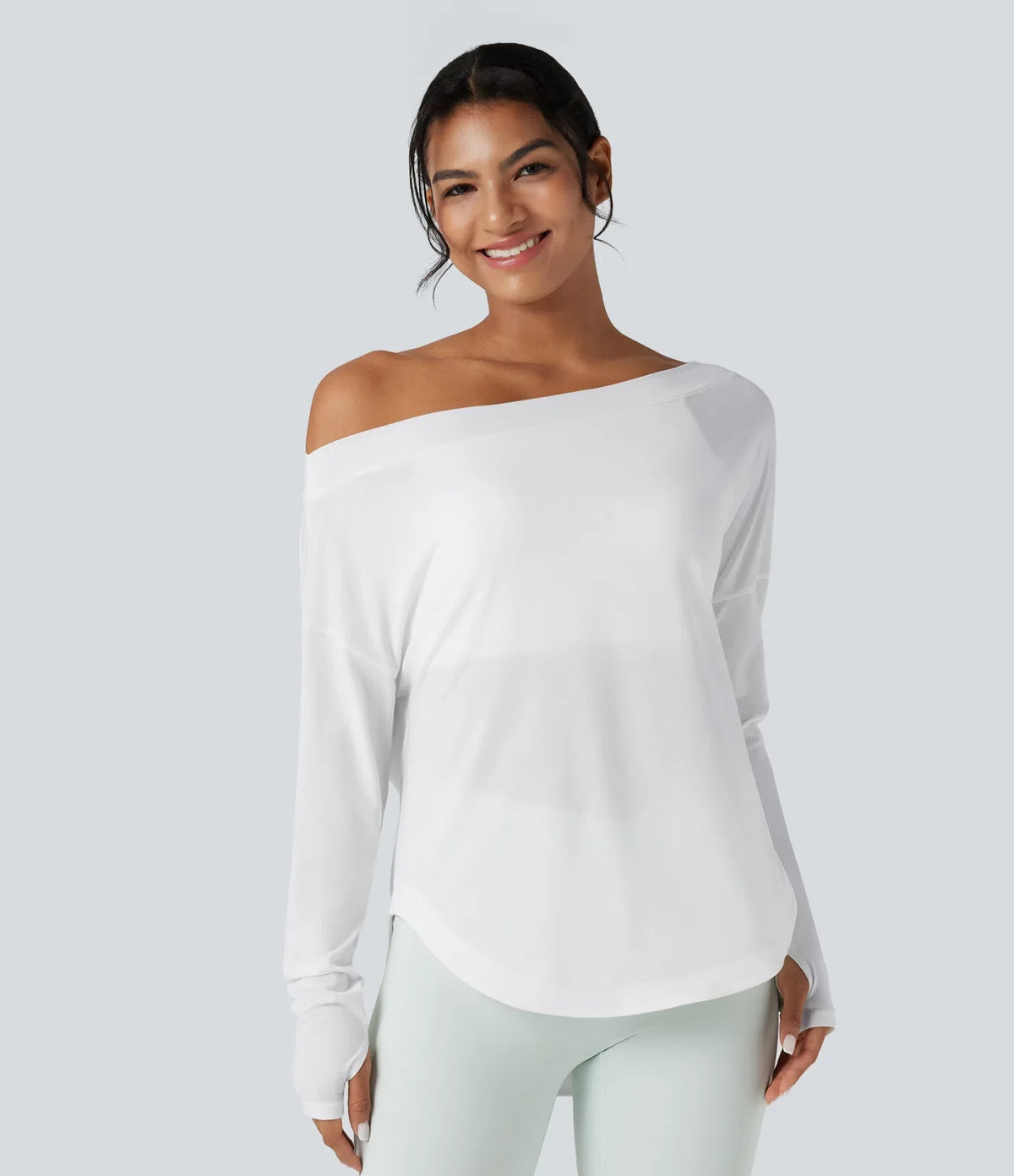 One-Shoulder Long-Sleeve Top