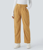 Straight-Leg Corduroy Trousers with Pockets