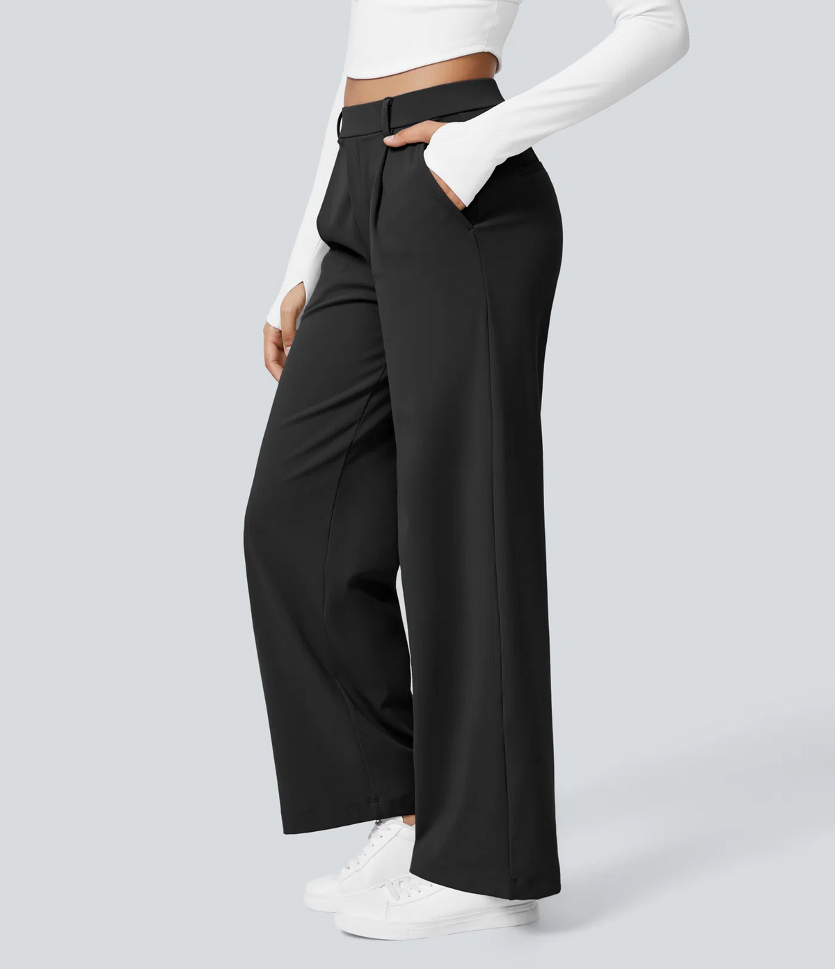 Elegant Stretch Trousers with Pockets
