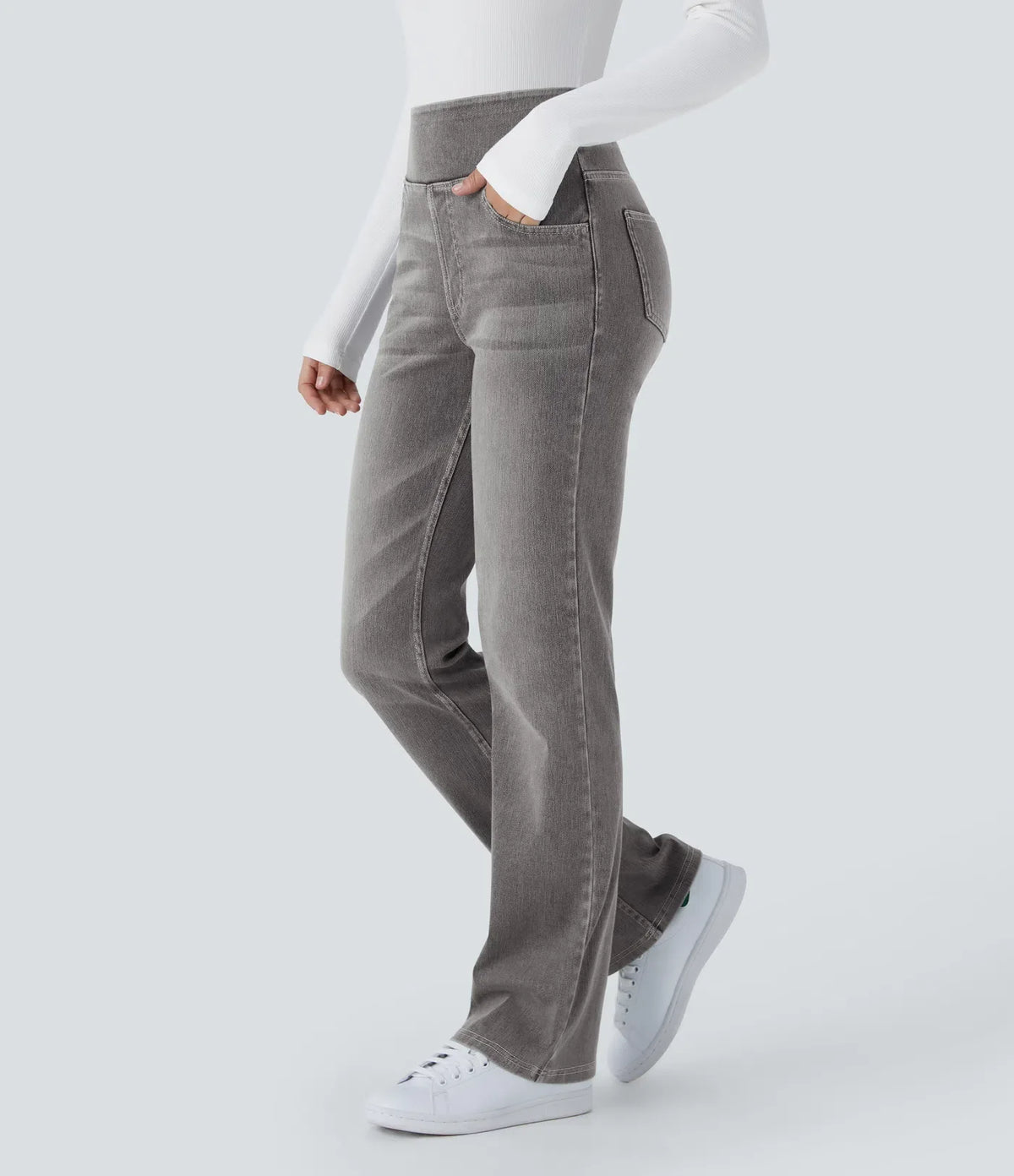 High-Waisted Stretch Bootcut Jeans
