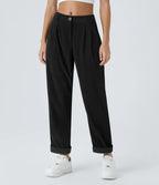 Straight-Leg Corduroy Trousers with Pockets