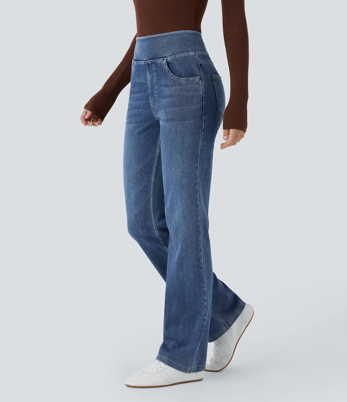 High-Waisted Stretch Bootcut Jeans