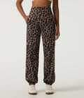 High-Waisted Leopard-Print Joggers – Toffee Leopard