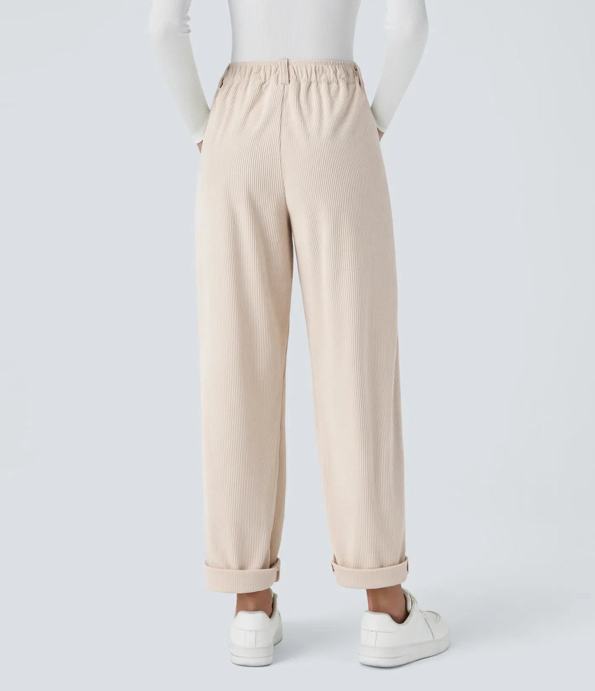 Straight-Leg Corduroy Trousers with Pockets
