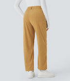 Straight-Leg Corduroy Trousers with Pockets