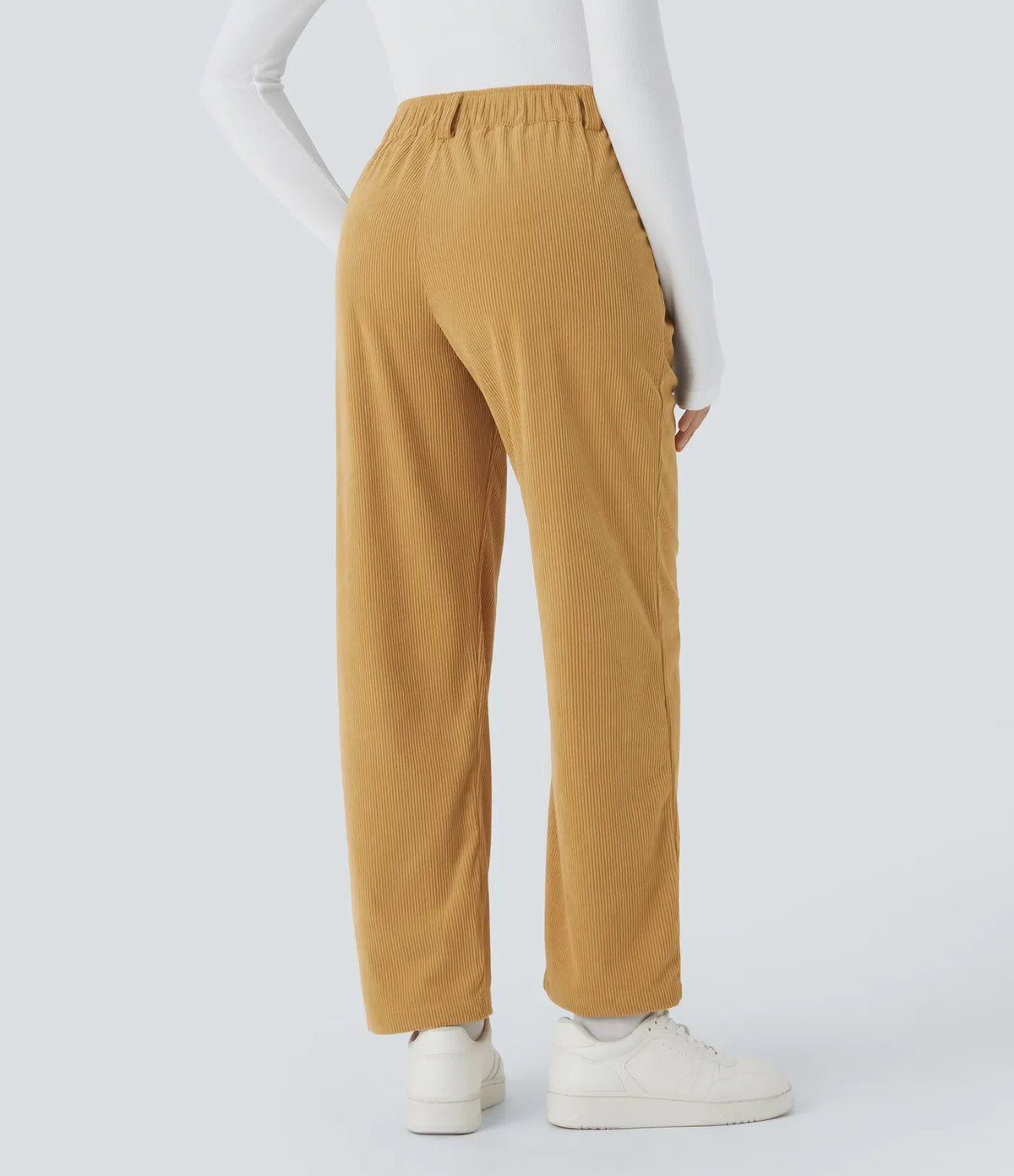 Straight-Leg Corduroy Trousers with Pockets