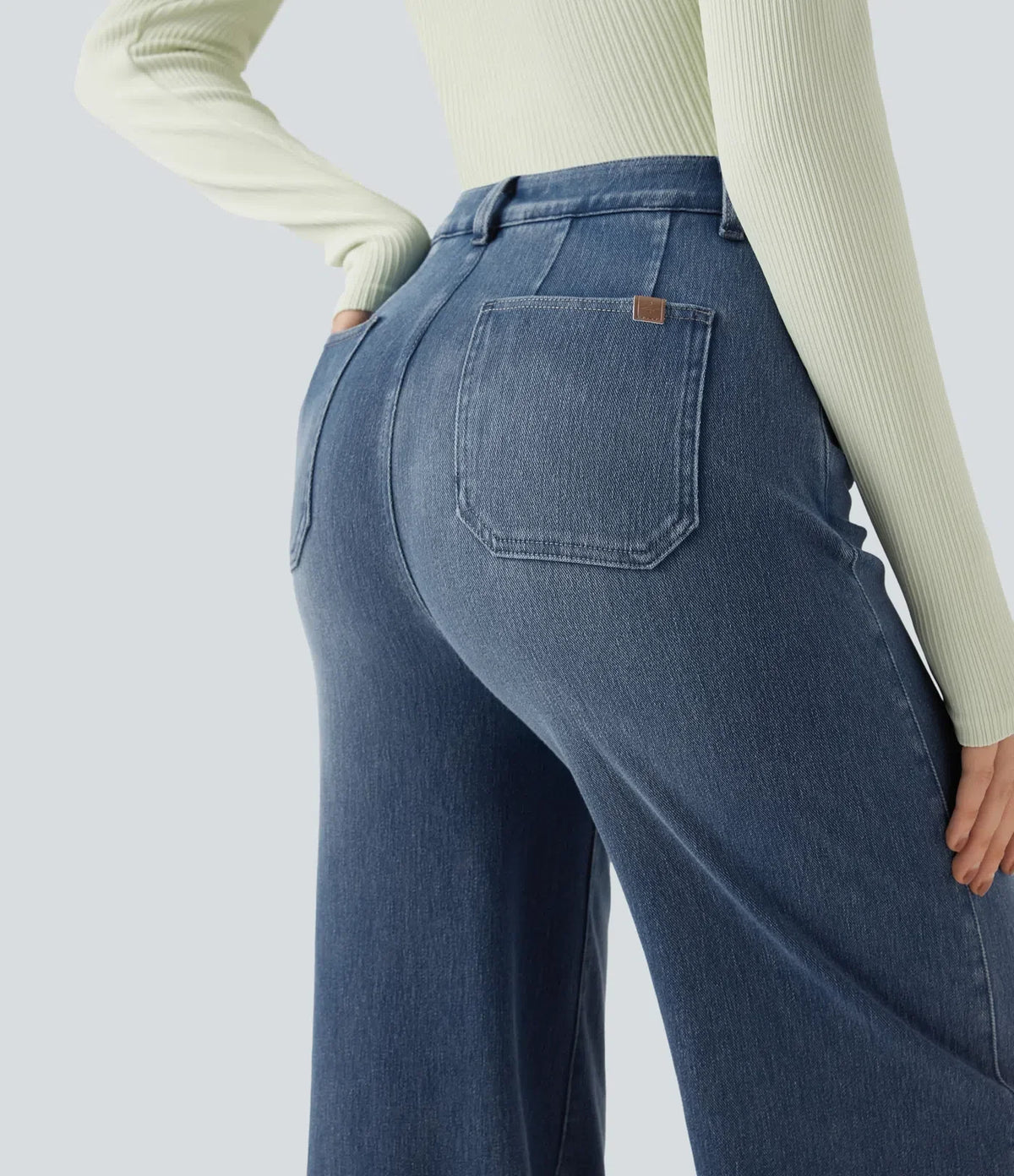 Sculpting Wide-Leg Stretch Jeans