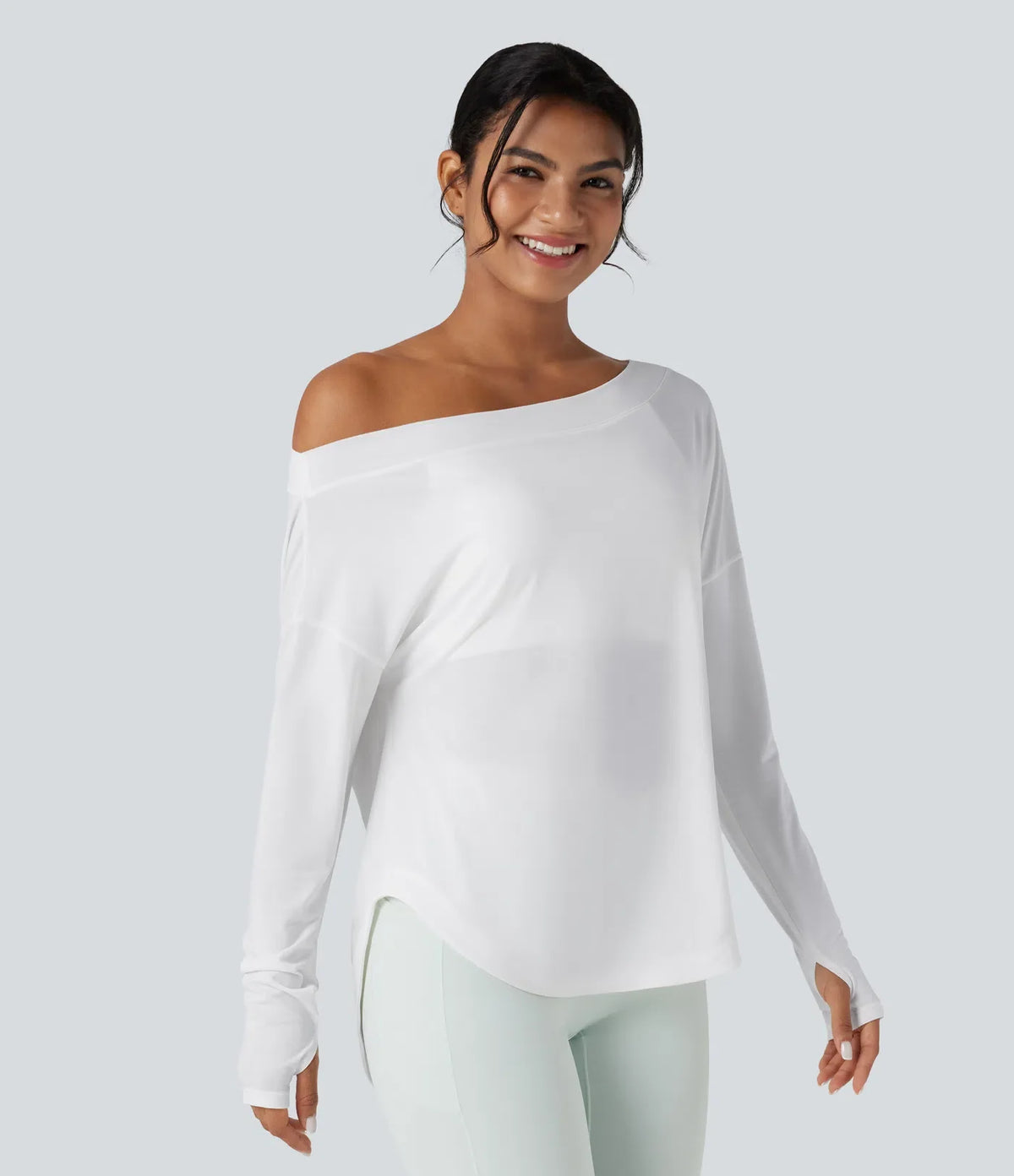 One-Shoulder Long-Sleeve Top