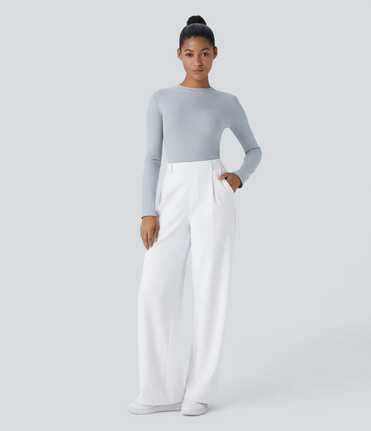 Elegant Stretch Trousers with Pockets