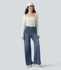 Sculpting Wide-Leg Stretch Jeans