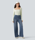 Sculpting Wide-Leg Stretch Jeans