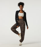 High-Waisted Leopard-Print Joggers – Toffee Leopard
