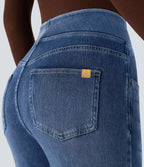 High-Waisted Stretch Bootcut Jeans
