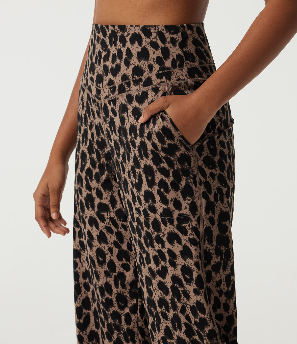 High-Waisted Leopard-Print Joggers – Toffee Leopard