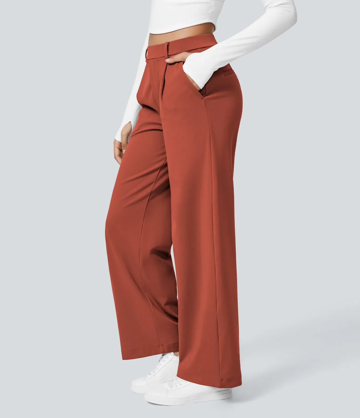 Elegant Stretch Trousers with Pockets