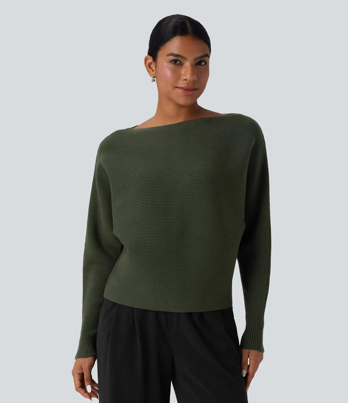 Boat-Neck Batwing Jumper