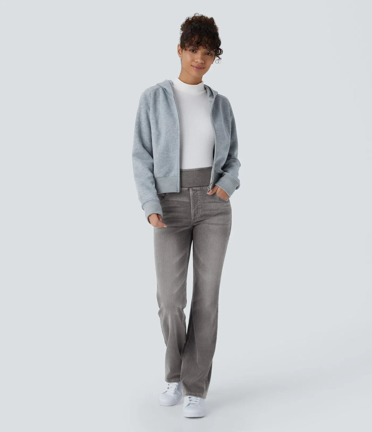 High-Waisted Stretch Bootcut Jeans