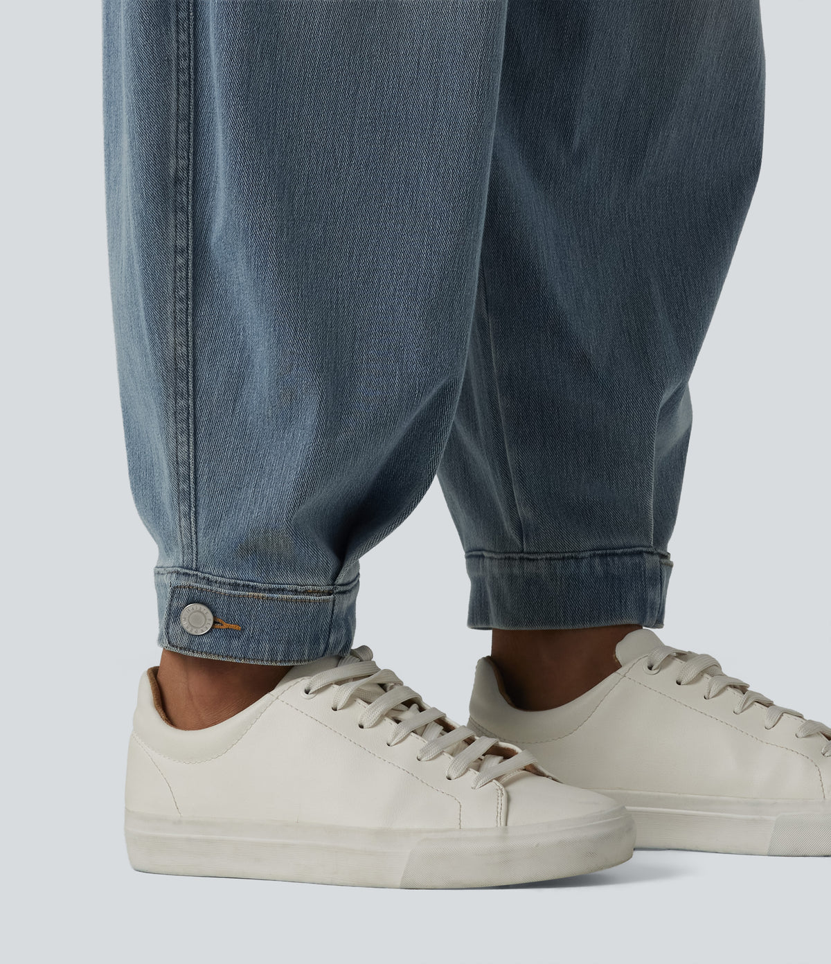 Mid-Rise Balloon Denim Joggers – Blue Jasper