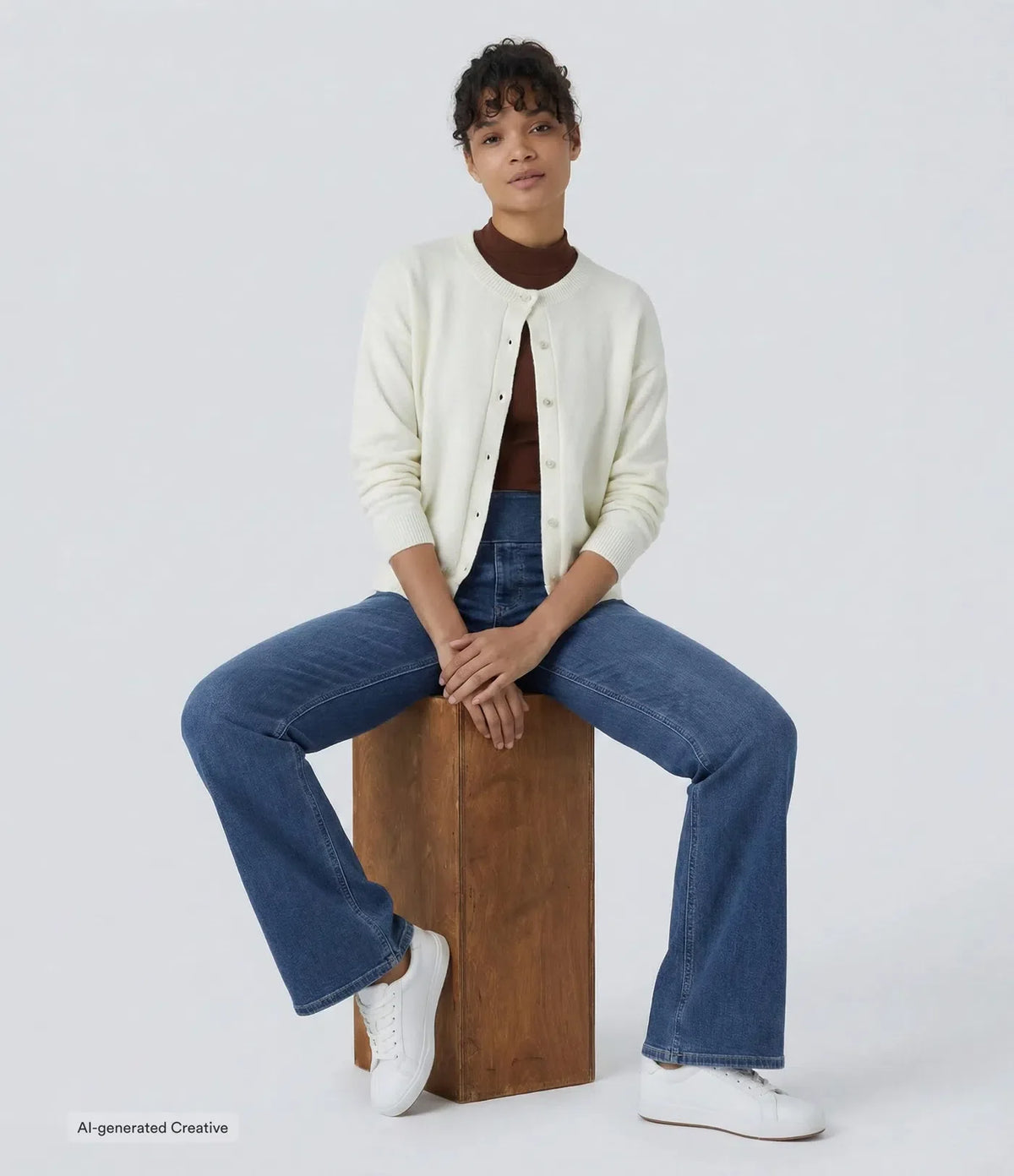 High-Waisted Stretch Bootcut Jeans