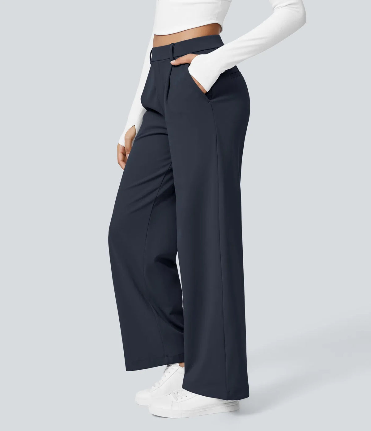 Elegant Stretch Trousers with Pockets