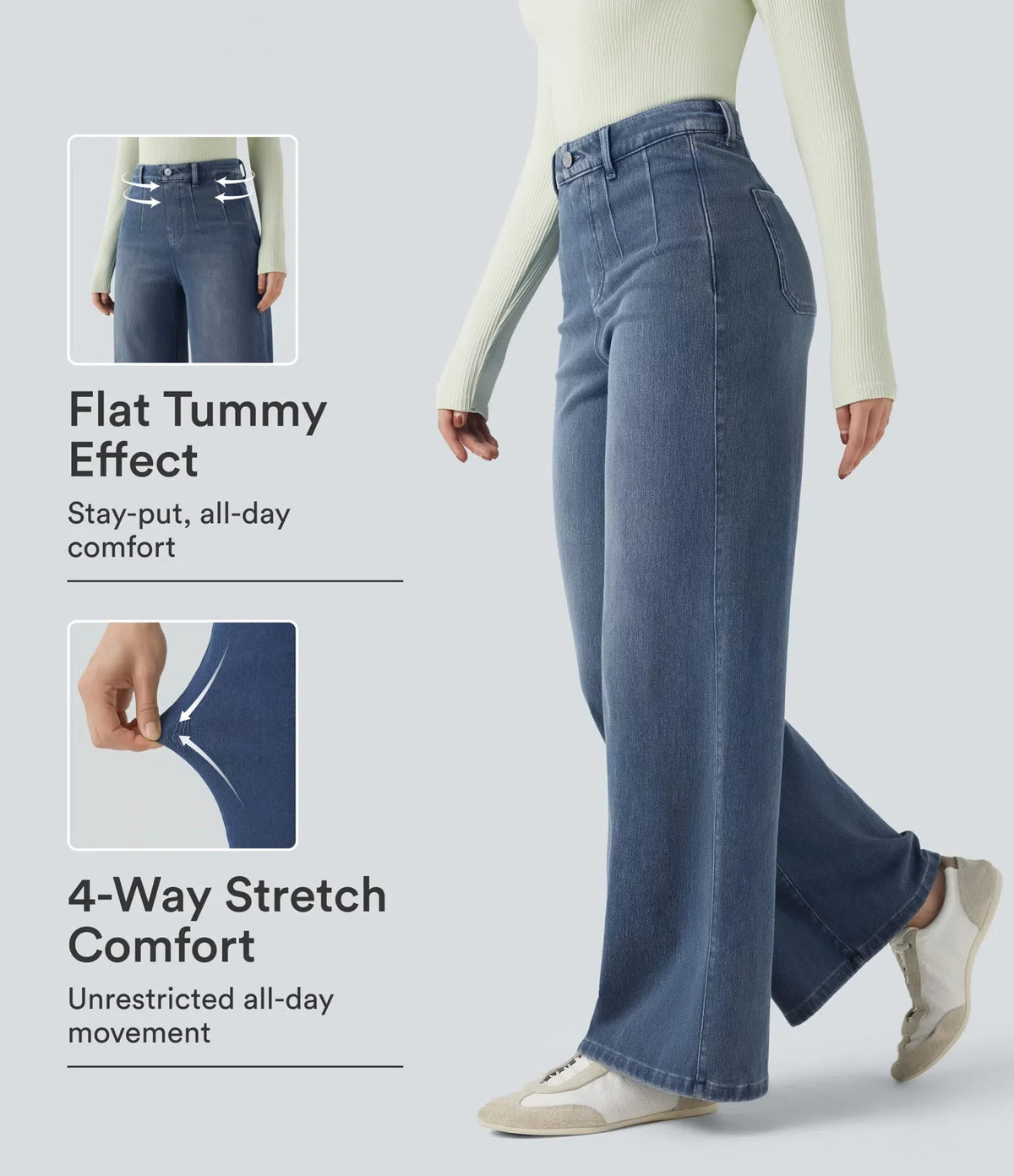 Sculpting Wide-Leg Stretch Jeans