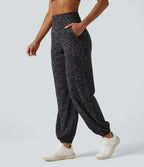 High-Waisted Leopard-Print Joggers – Shadow Leopard