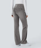 High-Waisted Stretch Bootcut Jeans