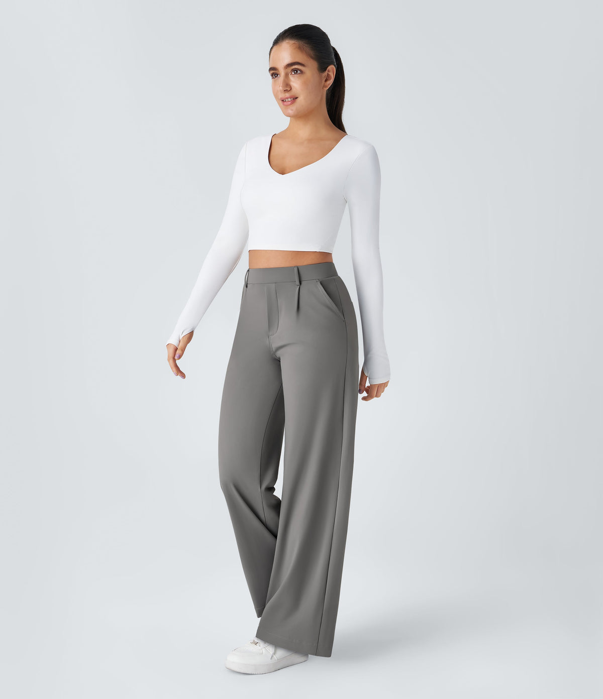 HaloTek Air High-Waisted Straight-Leg Trousers