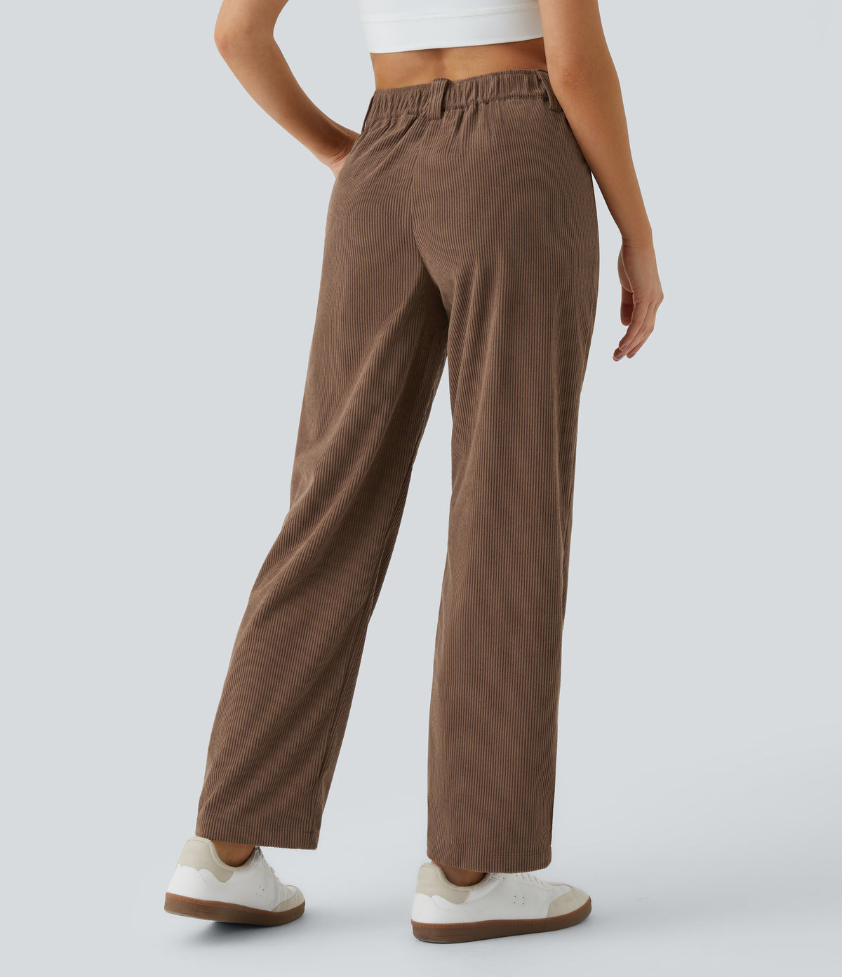 Straight-Leg Corduroy Trousers with Pockets