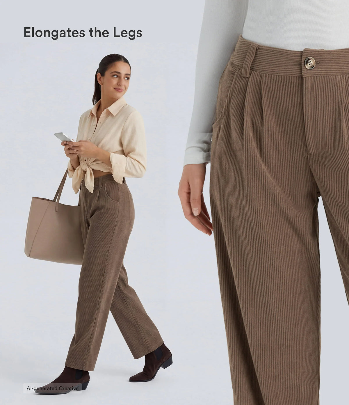Straight-Leg Corduroy Trousers with Pockets