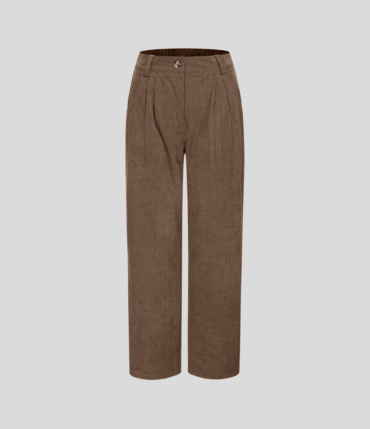 Straight-Leg Corduroy Trousers with Pockets